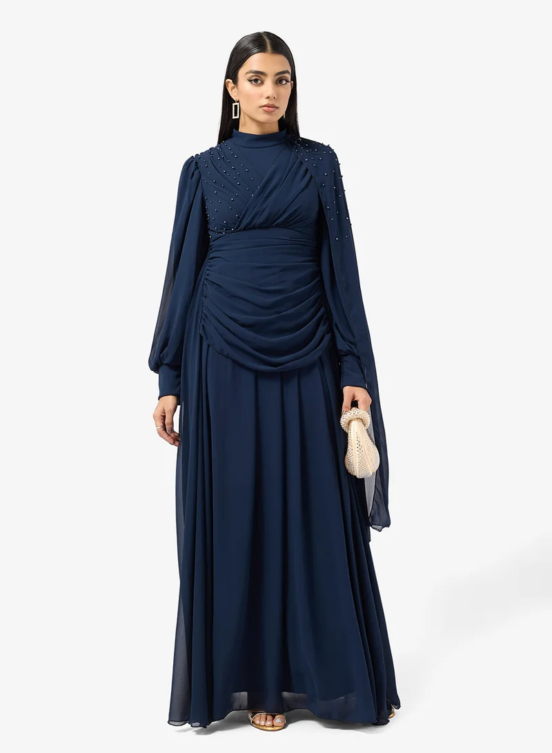 Khizana Draped A-line Dress With Trail